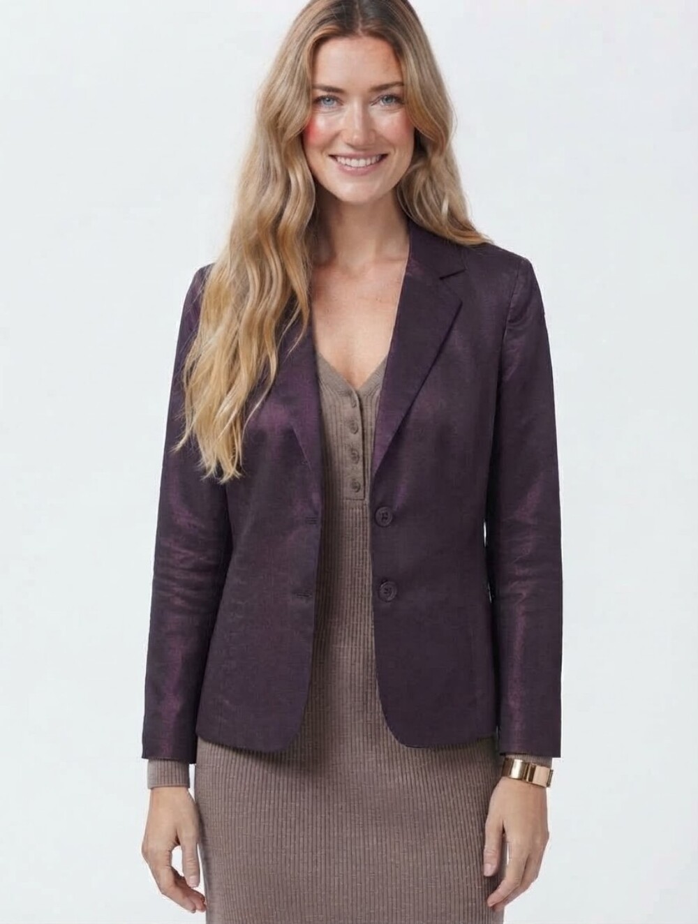 NEW Ann Taylor 100% Silk Blazer Size 12 Purple